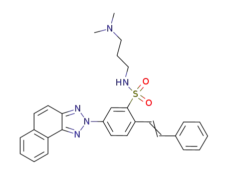 N-[3-(ジメチルアミノ)プロピル]-5-(2H-ナフト[1,2-d]トリアゾール-2-イル)-2-(2-フェニルエテニル)ベンゼンスルホンアミド