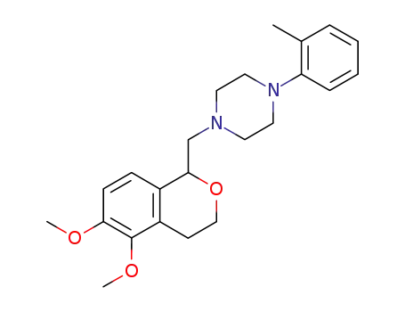 Molecular Structure of 70070-15-4 (1-[(5,6-dimethoxy-3,4-dihydro-1H-isochromen-1-yl)methyl]-4-(2-methylphenyl)piperazine)