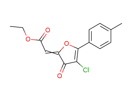 Molecular Structure of 139266-45-8 (Acetic acid, (4-chloro-5-(4-methylphenyl)-3-oxo-2(3H)-furanylidene)-,  ethyl ester)