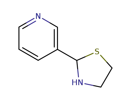 Molecular Structure of 700-93-6 (3-(1,3-thiazolidin-2-yl)pyridine)