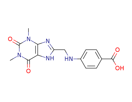 Benzoic acid,4-[[(2,3,6,9-tetrahydro-1,3-dimethyl-2,6-dioxo-1H-purin-8-yl)methyl]amino]- cas  7000-61-5