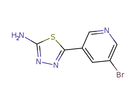 Molecular Structure of 70057-75-9 (5-(5-bromopyridin-3-yl)-1,3,4-thiadiazol-2-amine)