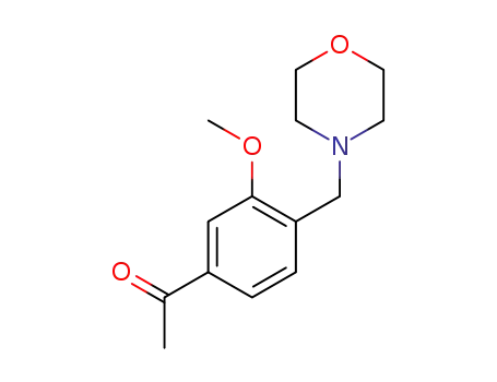 Molecular Structure of 655224-54-7 (1-[3-METHOXY-4-(MORPHOLINOMETHYL)PHENYL]ETHAN-1-ONE)