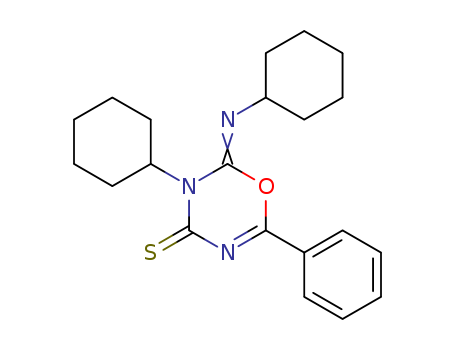 4H-1,3,5-Oxadiazine-4-thione,3-cyclohexyl-2-(cyclohexylimino)-2,3-dihydro-6-phenyl- cas  69875-44-1