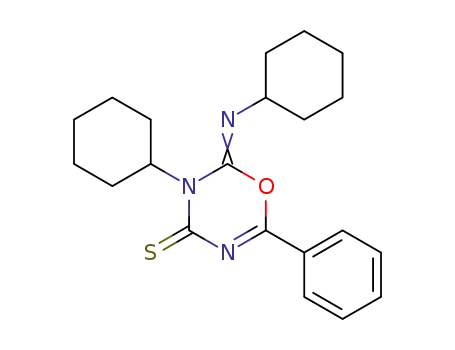 Molecular Structure of 69875-44-1 ((2Z)-3-cyclohexyl-2-(cyclohexylimino)-6-phenyl-2,3-dihydro-4H-1,3,5-oxadiazine-4-thione)