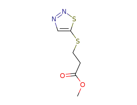 Molecular Structure of 69893-90-9 (Propanoic acid, 3-(1,2,3-thiadiazol-5-ylthio)-, methyl ester)