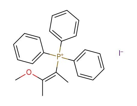 Molecular Structure of 118194-92-6 (triphenyl(1-methyl-2-methoxy-1-propenyl)phosphonium iodide)