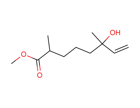 Molecular Structure of 353748-05-7 (6-hydroxy-6-vinyl-2-methyl-heptanoic acid methyl ester)
