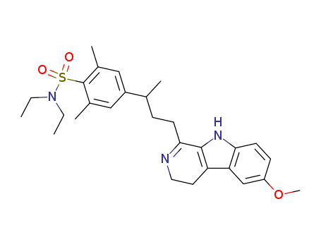 Benzenesulfonamide,4-[3-(4,9-dihydro-6-methoxy-3H-pyrido[3,4-b]indol-1-yl)-1-methylpropyl]-N,N-diethyl-2,6-dimethyl-