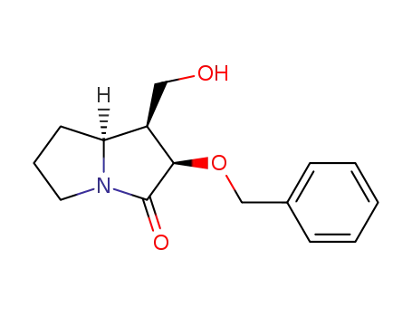 Molecular Structure of 154221-23-5 ((1S,2R,7aS)-2-Benzyloxy-1-hydroxymethyl-hexahydro-pyrrolizin-3-one)