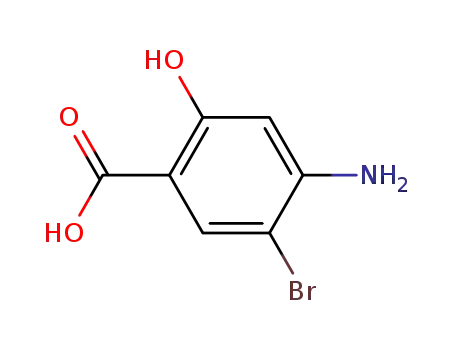 Molecular Structure of 6625-93-0 (4-amino-5-bromo-2-hydroxybenzoic acid)