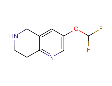 Molecular Structure of 705925-03-7 (1,6-Naphthyridine,3-(difluoromethoxy)-5,6,7,8-tetrahydro-(9CI))