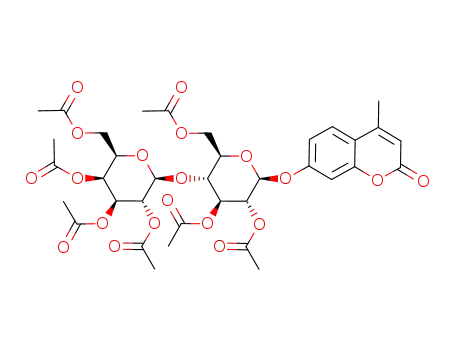 Acetic acid (2S,3R,4S,5R,6R)-3-acetoxy-6-acetoxymethyl-2-(4-methyl-2-oxo-2H-chromen-7-yloxy)-5-((2S,3R,4S,5S,6R)-3,4,5-triacetoxy-6-acetoxymethyl-tetrahydro-pyran-2-yloxy)-tetrahydro-pyran-4-yl ester