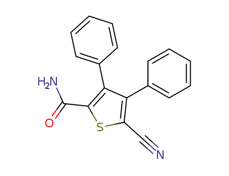 Molecular Structure of 70541-98-9 (5-CYANO-3,4-DIPHENYLTHIOPHENE-2-CARBOXAMIDE)
