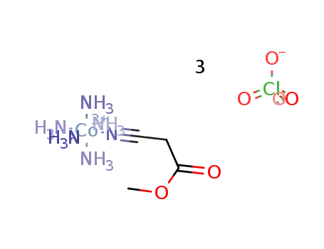 Co(NH<sub>3</sub>)5(NCCH<sub>2</sub>CO<sub>2</sub>CH<sub>3</sub>)<sup>(3+)</sup>*3ClO<sub>4</sub><sup>(1-)</sup> = [Co(NH<sub>3</sub>)5NCCH<sub>2</sub>CO<sub>2</sub>CH<sub>3</sub>](ClO<sub>4</sub>)3