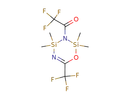 Molecular Structure of 70609-34-6 (2,2,4,4-tetramethyl-3-trifluoroacetyl-6-trifluoromethyl-3,4-dihydro-2<i>H</i>-[1,3,5,2,4]oxadiazadisiline)