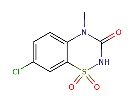 Molecular Structure of 5790-71-6 (7-Chloro-4-methyl-2H-1,2,4-benzothiadiazin-3(4H)-on-1,1-dioxide)