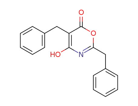 Molecular Structure of 70611-44-8 (4-Hydroxy-2,5-bis(phenylmethyl)-6H-1,3-oxazin-6-one)