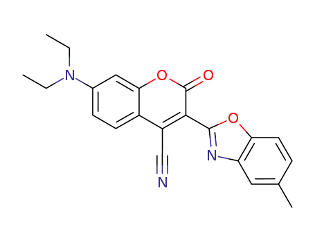 Molecular Structure of 70546-10-0 (7-(diethylamino)-3-(5-methyl-1,3-benzoxazol-2-yl)-2-oxo-2H-chromene-4-carbonitrile)