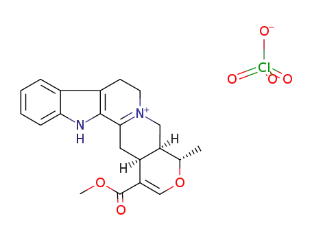 Molecular Structure of 85611-01-4 ((19alpha)-3,4,16,17-Tetradehydro-16-(methoxycarbonyl)-19-methyloxayohimbanium perchlorate)