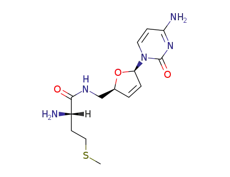 Molecular Structure of 70515-18-3 (N-{[5-(4-amino-2-oxopyrimidin-1(2H)-yl)-2,5-dihydrofuran-2-yl]methyl}methioninamide)