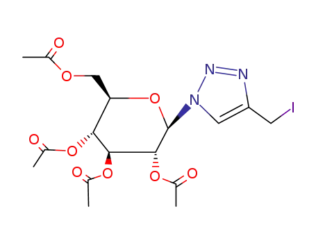 Molecular Structure of 70380-27-7 (4-(iodomethyl)-1-(2,3,4,6-tetra-O-acetylhexopyranosyl)-1H-1,2,3-triazole)