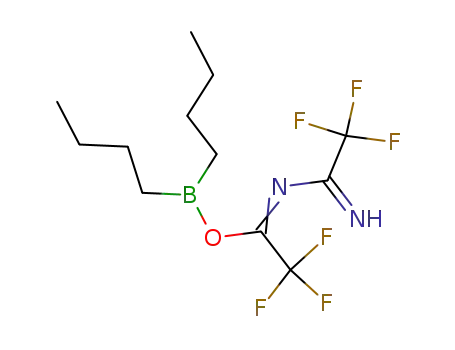 Molecular Structure of 70609-37-9 (2,2,2-Trifluoro-N-(2,2,2-trifluoro-1-iminoethyl)ethanimidic acid dibutylborinic anhydride)