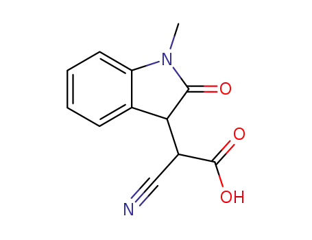 Molecular Structure of 100136-54-7 (cyano-(1-methyl-2-oxo-indolin-3-yl)-acetic acid)