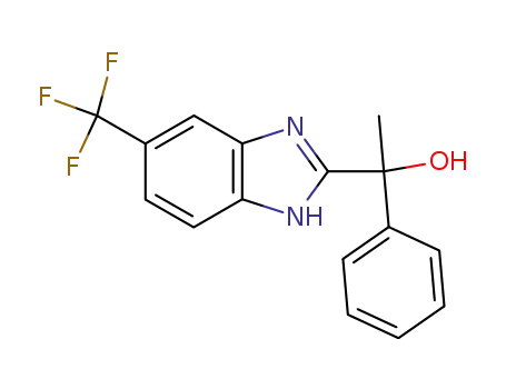 Molecular Structure of 7051-27-6 (1-phenyl-1-[6-(trifluoromethyl)-1H-benzimidazol-2-yl]ethanol)
