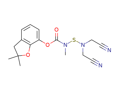Carbamic acid,[[bis(cyanomethyl)amino]thio]methyl-, 2,3-dihydro-2,2-dimethyl-7-benzofuranylester (9CI)