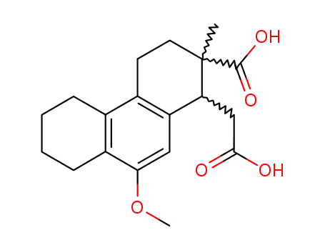Molecular Structure of 6636-47-1 (1-(carboxymethyl)-9-methoxy-2-methyl-3,4,5,6,7,8-hexahydro-1H-phenanth rene-2-carboxylic acid)