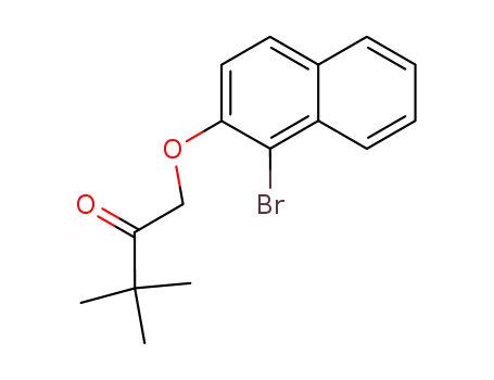 Molecular Structure of 39489-53-7 (1-(1-Bromo-naphthalen-2-yloxy)-3,3-dimethyl-butan-2-one)