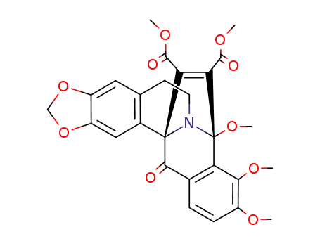 Molecular Structure of 70866-40-9 (dimethyl 8,9,10-trimethoxy-13-oxo-5,6,8,13-tetrahydro-8,13a-etheno[1,3]dioxolo[4,5-g]isoquino[3,2-a]isoquinoline-15,16-dicarboxylate)