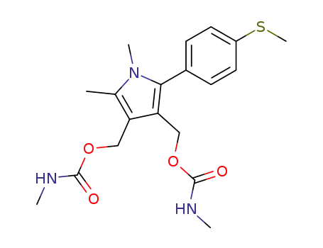 Molecular Structure of 70889-25-7 (1H-Pyrrole-3,4-dimethanol, 1,2-dimethyl-5-[4- (methylthio)phenyl]-, bi s(methylcarbamate) (ester))