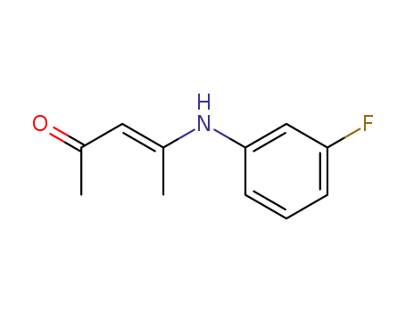 Molecular Structure of 1978-62-7 (4-(3-fluoro-anilino)-pent-3-en-2-one)