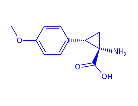 Molecular Structure of 707536-76-3 (Cyclopropanecarboxylic acid, 1-amino-2-(4-methoxyphenyl)-, (1R,2R)-rel- (9CI))