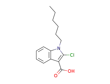 Molecular Structure of 66335-26-0 (2-chloro-1-hexyl-1H-indole-3-carboxylic acid)