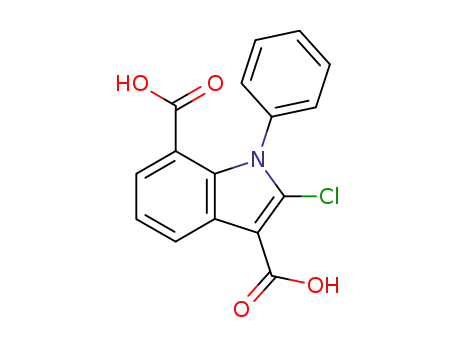 Molecular Structure of 66335-18-0 (2-chloro-1-phenyl-1H-indole-3,7-dicarboxylic acid)
