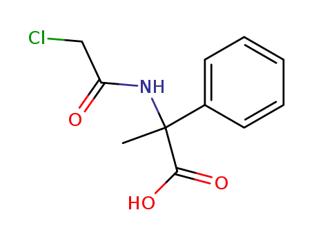 Molecular Structure of 6639-07-2 (2-[(2-chloroacetyl)amino]-2-phenyl-propanoic acid)