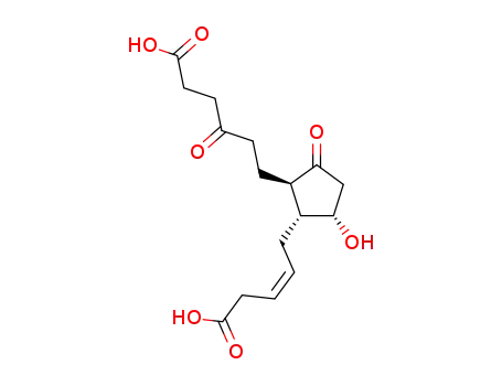Molecular Structure of 70803-92-8 (9-hydroxy-11,15-dioxo-2,3,18,19-tetranorprost-5-ene-1,20-dioic acid)