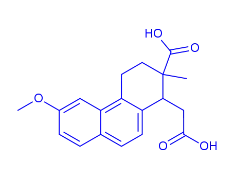 Molecular Structure of 7471-40-1 (1-(carboxymethyl)-6-methoxy-2-methyl-1,2,3,4-tetrahydrophenanthrene-2-carboxylic acid)