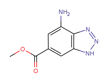 Molecular Structure of 706793-18-2 (1H-Benzotriazole-5-carboxylicacid,7-amino-,methylester(9CI))