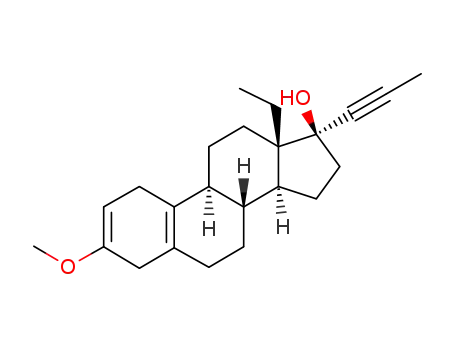 Molecular Structure of 854-70-6 (13β-ethyl-3-methoxy-17α-propynyl-gona-2,5(10)-dien-17β-ol)