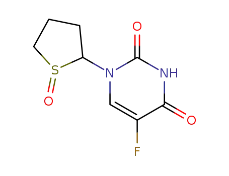 Molecular Structure of 70758-92-8 (1-(2'-tetrahydrothienyl)-5-fluorouracil-1'-oxide)