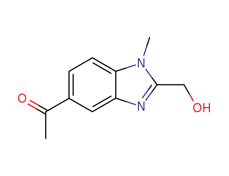 Molecular Structure of 66353-40-0 (5-Acetyl-1-methyl-1H-benzimidazole-2-methanol)