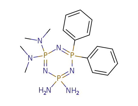 Molecular Structure of 6633-82-5 (N2,N2,N2,N2-tetramethyl-6,6-diphenyl-1,3,5-triaza-2$l^{5},4$l^{5},6$l^ {5}-triphosphacyclohexa-1,3,5-triene-2,2,4,4-tetramine)