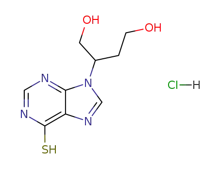 Molecular Structure of 70661-73-3 (9-(1,4-Dihydroxy-2-butyl)-9H-purine-6-thiol hydrochloride)