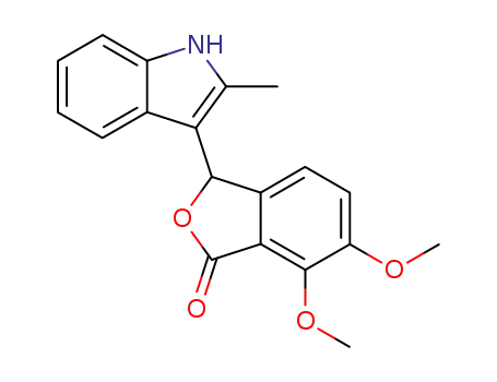 Molecular Structure of 6637-15-6 (6,7-dimethoxy-3-(2-methyl-1H-indol-3-yl)-2-benzofuran-1(3H)-one)