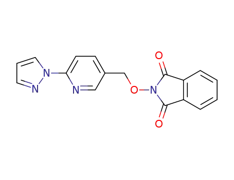 Molecular Structure of 748796-40-9 (2-(6-pyrazol-1-yl-pyridin-3-ylmethoxy)-isoindole-1,3-dione)