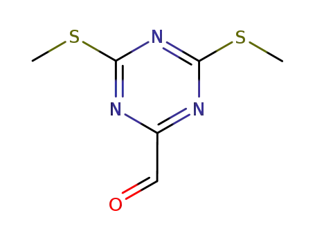 Molecular Structure of 6294-53-7 (4,6-bis(methylsulfanyl)-1,3,5-triazine-2-carbaldehyde)